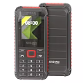 SIGMA Rugged Mobile Phone With Physical Keypad Black Red Design And Time