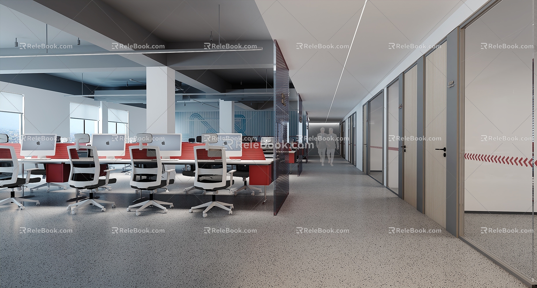 Open office space 3d model