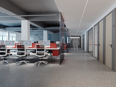 Open office space 3d model