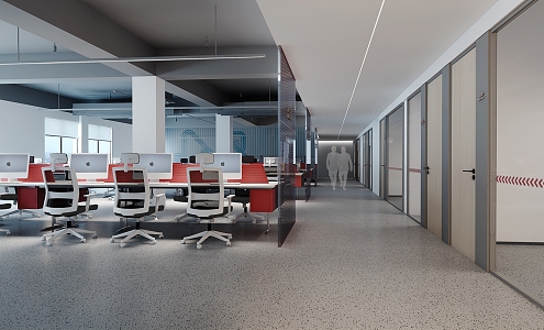 Open office space 3d model