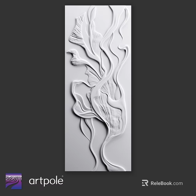 Modern Wall Interior Design With Artistic Relief Patterns And Curved Lines 3d model 