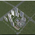 Aerial View Planning of Modern Residential Complex with High Rise Buildings Green Spaces and Roads