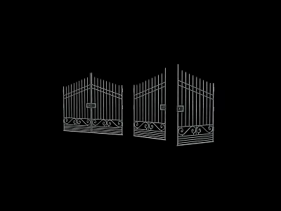 Decorative Wrought Iron Garden Gates With Intricate Patterns And Classic Design 3d model