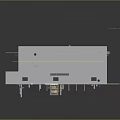 Industrial Building Interior With Control Panels Metal Pipes and Platform Structures