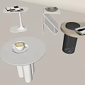 Modern side a few side a few corner a few small round a few small coffee table decorations book ornaments 3d model