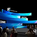 Science and technology area clock-in point photo area interactive area science and technology line photo area beautiful Chen door head science and technology sense area display background board trophy display booth dp point beautiful Chen table and chair  3d model
