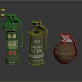 M18 White Smoke Grenade And 60MM Frag Grenade Military Explosive Weapons