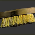 Everyday Useful Household Cleaning Brush With Wooden Handle And Yellow Bristles