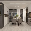 Modern Living and Dining Room Interior With Sofa TV Wall Window View And Decorative Rug