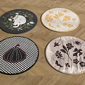 Round Rugs with Floral Animal and Geometric Patterns for Home Floor Decor
