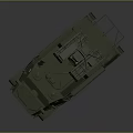 Military Green Modern Armored Tank With Tracked Chassis Missile Launcher And Antennas