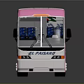 White Modern Passenger Coach Bus With Black Windows And Reflective Surface