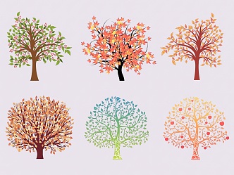 2D Color Art Tree Color Flower Tree Decorative Tree 3d model