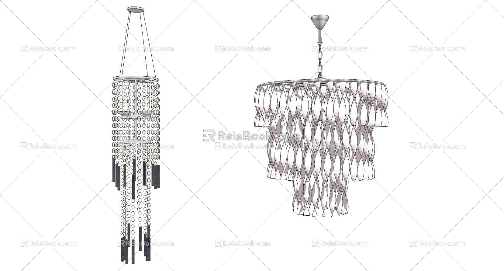 Modern crystal chandelier 3d model