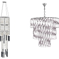 Modern crystal chandelier 3d model