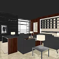 Modern Boutique Store Interior With Wooden Shelves Display Counters And Leather Bag