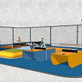 Outdoor Sports Fitness Area With Multiple Training Zones And Activity Courts