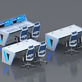 Monitoring Room Interior With Control Consoles Multiple Screens And Ergonomic Chairs