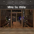 Stylish Bar Interior With Chandeliers Wooden Floors Tables Chairs And Green Plants