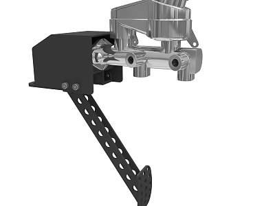 Industrial Mechanical Equipment With Black Perforated Bracket And Silver Metal Parts 3d model