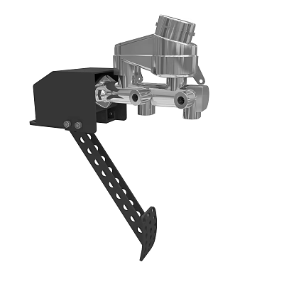 Industrial Mechanical Equipment With Black Perforated Bracket And Silver Metal Parts 3d model