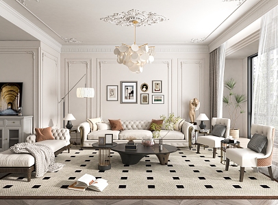 French Living Room Home Living Room 3d model