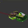 Wired Gaming Mouse With Black Body Green Accents And Perforated Design For Daily Use