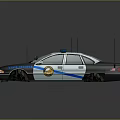 Functional Police Car with Roof Police Lights Antennas and Santa Barbara Badge
