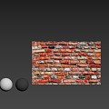 floor tile red brick wall brick brick wall 3d model