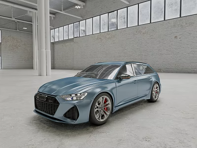 Sleek Blue Audi Avant Car With Dynamic Front Grille And Sport Alloy Wheels 3d model
