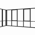 Modern Sliding Floor to Ceiling Windows with Black Frame and Large Glass Panels