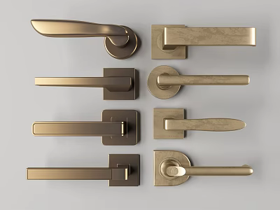 Door handle combination 3d model