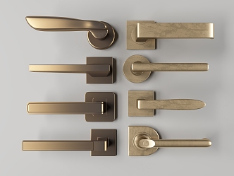 Door handle combination 3d model