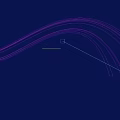 Colorful Rainbow Wavy Curved Lines Abstract Design On Black Background With Reflection