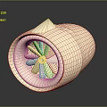 White Mechanical Turbine Fan Component With Industrial Design And Structure Details