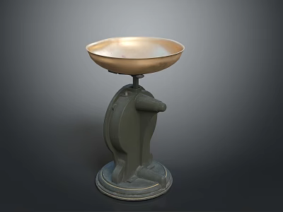 Stylish Household Decorative Metal Bowl With Black Vintage Base Design 3d model