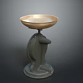 Stylish Household Decorative Metal Bowl With Black Vintage Base Design