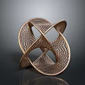 Modern Decorative Metal Equipment With Intertwined Rings And Perforated Mesh Design