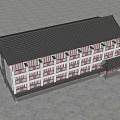 Ancient Chinese Architecture With Traditional Roof White Walls Red Pillars And Open Square Area