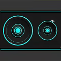 Modern Commercial Equipment With Dual Circular Components And Blue Illuminated Edges