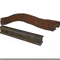 Rusty Metal Beams With Curved And Long Industrial Steel Parts