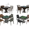 Modern Mahjong Table and Chair Mahjong Table Chess and Card Table 3d model