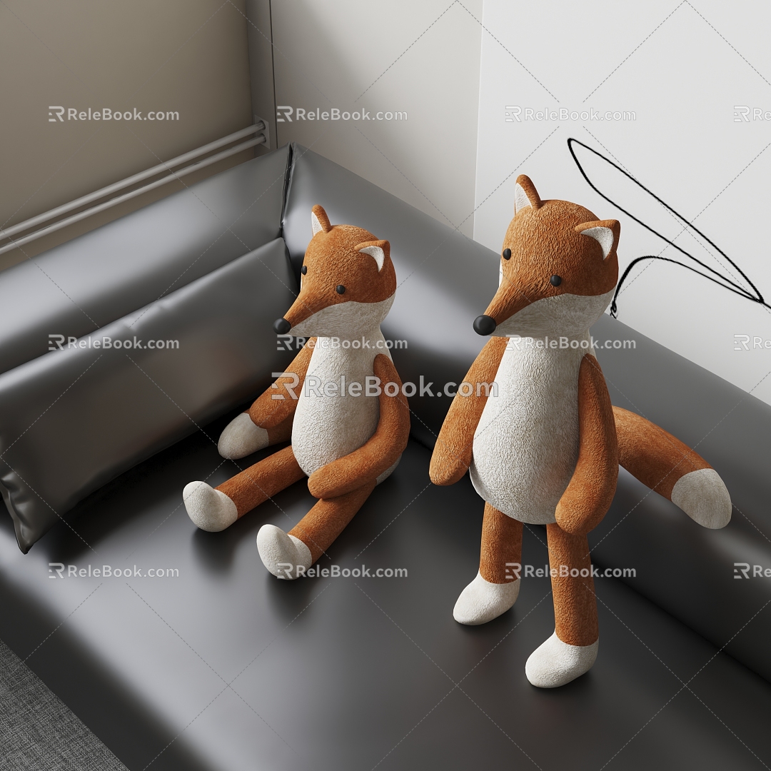 Modern Pillow Small Fox Pillow 3d model