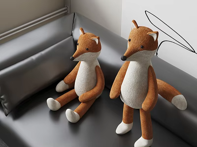 Modern Pillow Small Fox Pillow 3d model