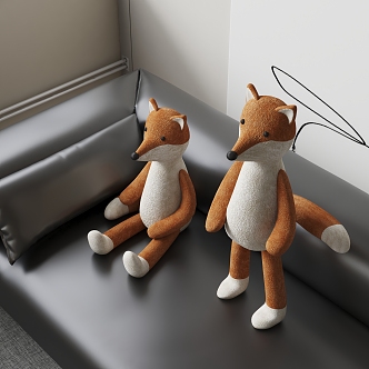 Modern Pillow Small Fox Pillow 3d model