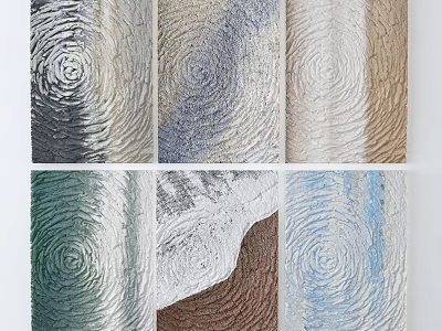 Artistic Spiral Texture Wall Decor with Various Colors and Modern 3D Design 3d model