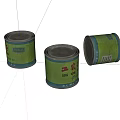 Three Green Cans with Chinese Labels for Anti Oil Paper Storage