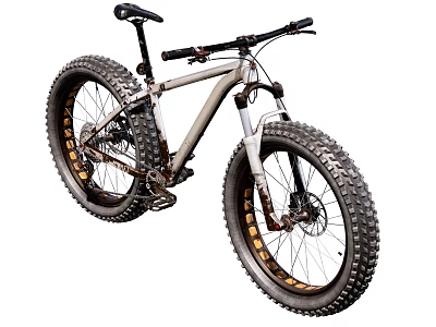 Fat Bike Bicycle With Oversized Tires For Off Road Terrain And Sturdy Frame 3d model