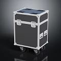 Heavy Duty Black Equipment Case With White Trim Metal Latches And Wheels