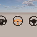 Three Different Steering Wheels With Black And Wooden Design Features